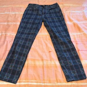 Paige Hoxton High Rise Tartan Plaid Skinny Jeans Size 28